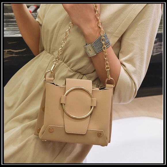 zenleather Handbags - NEW CITY Metal Chain Crossbody Bag